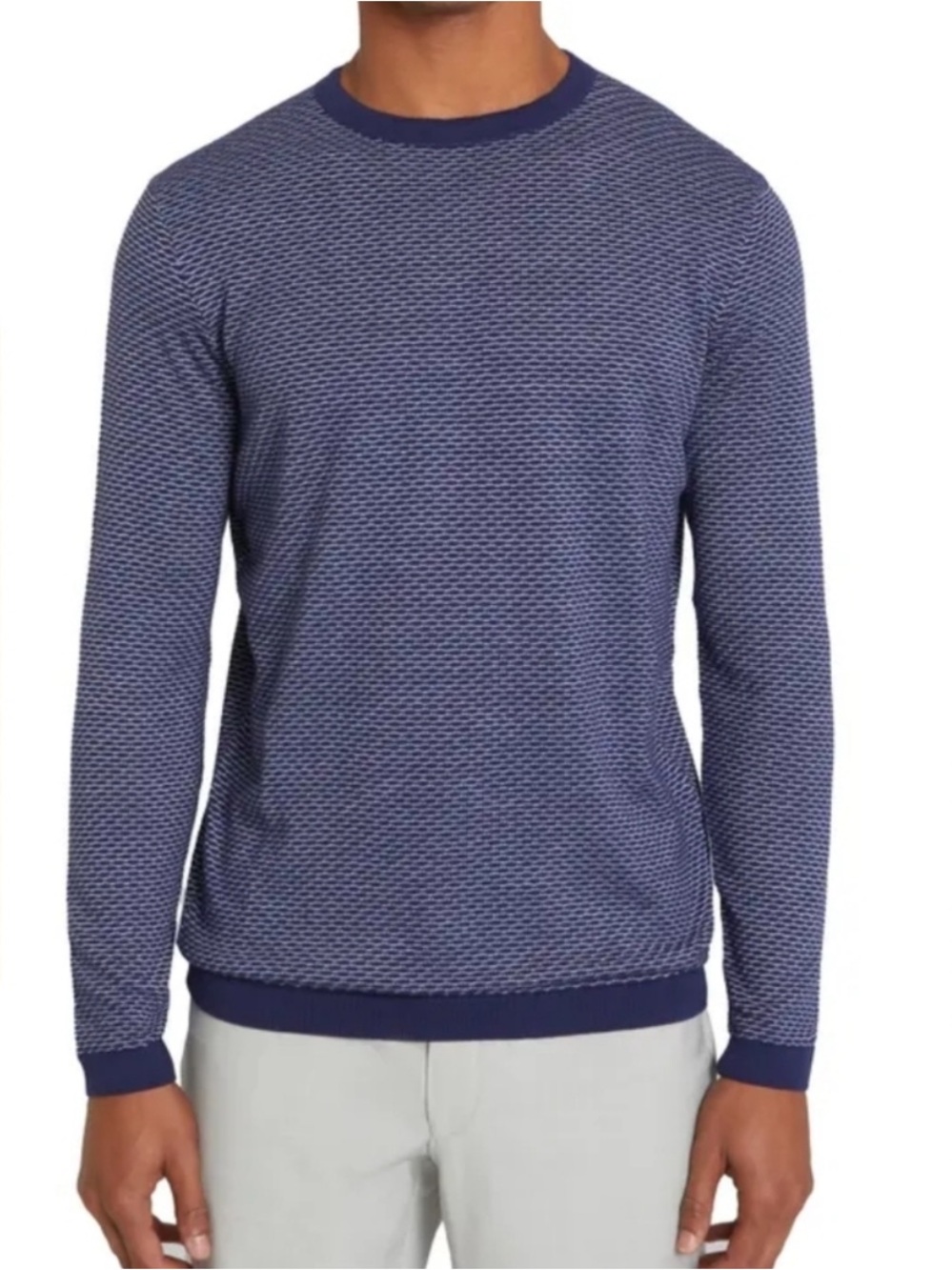 Jack Victor Silk Cotton Navy Douglas Jacquard
Crewneck Sweater
AG6